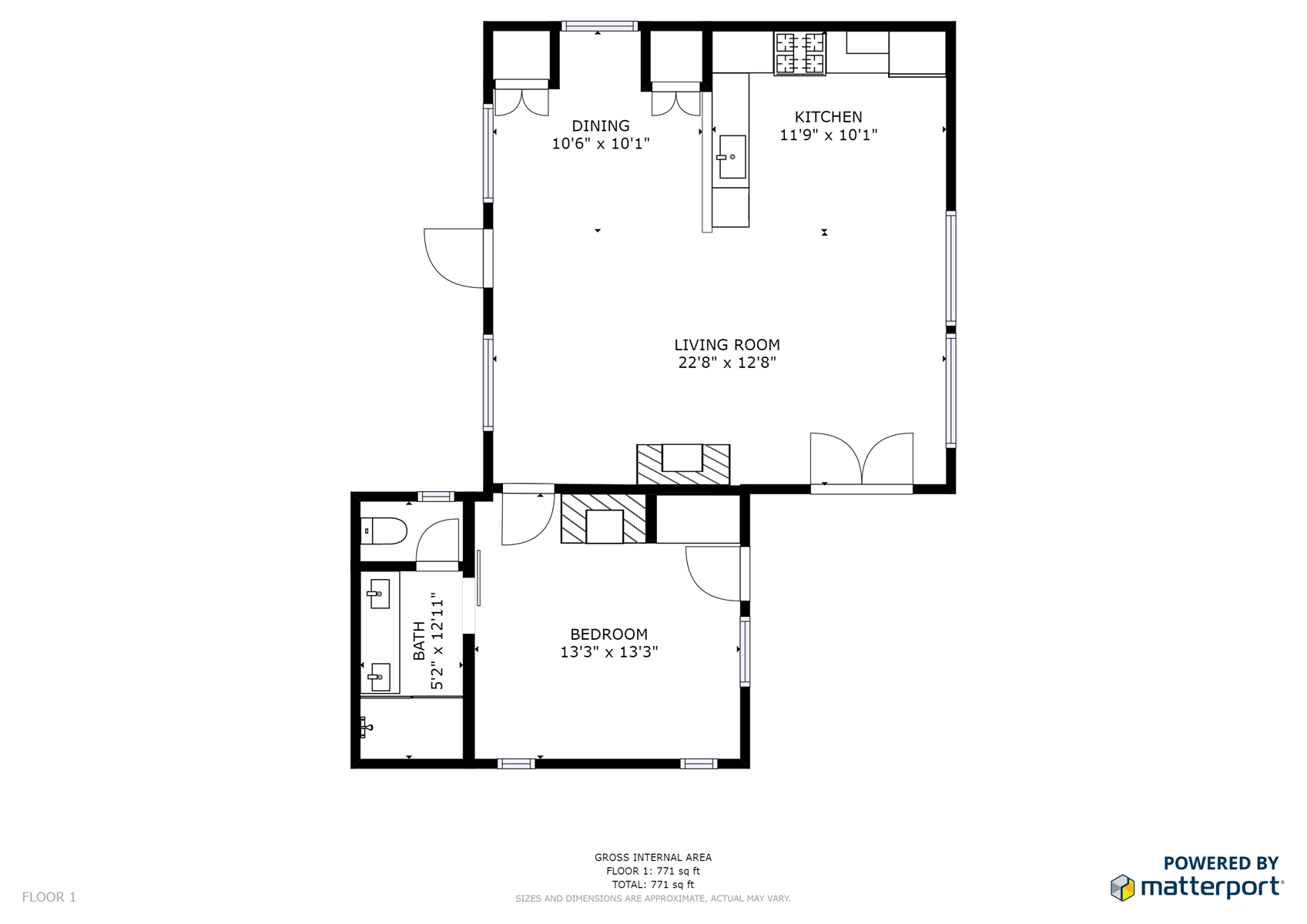 Floor Plan for Delgado A: Just one block from Canyon Road! 