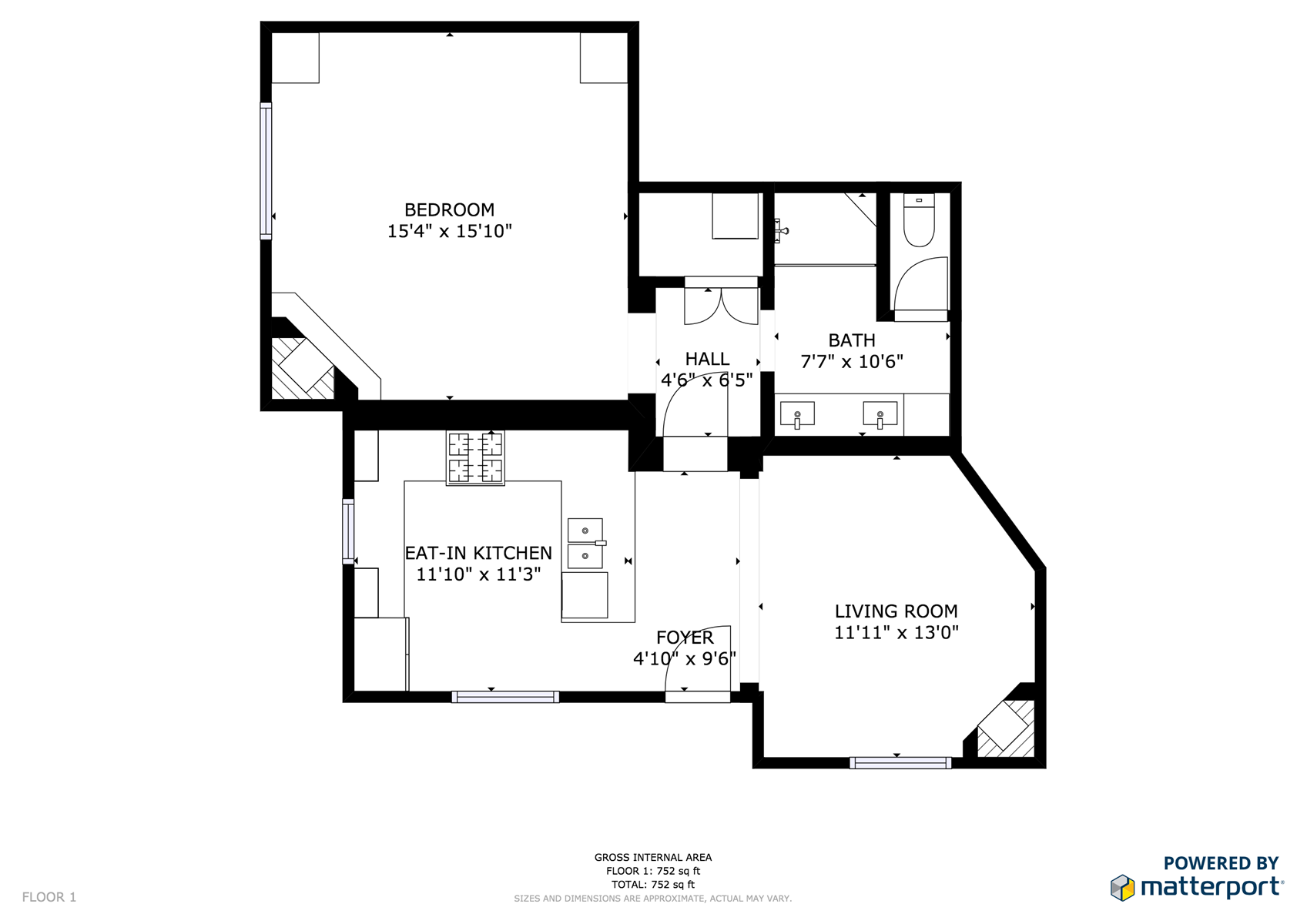 Floor Plan for Delgado B-2: Just one block from Canyon Road! 