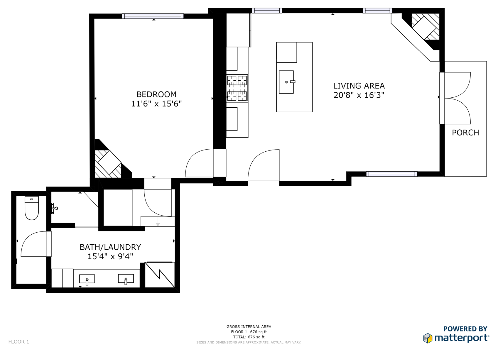Floor Plan for Delgado B-3: Just one block from Canyon Road! 