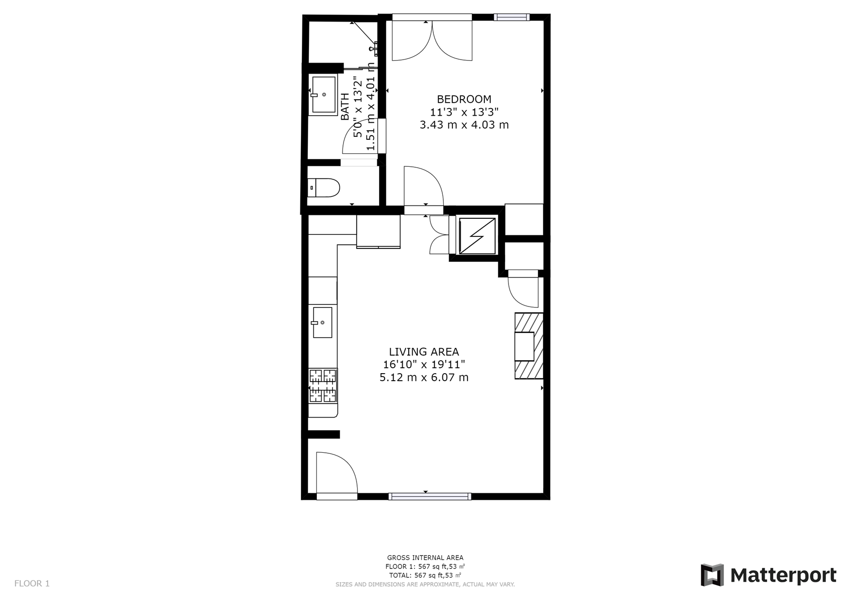 Floor Plan for Delgado C-2: Just one block from Canyon Road! 