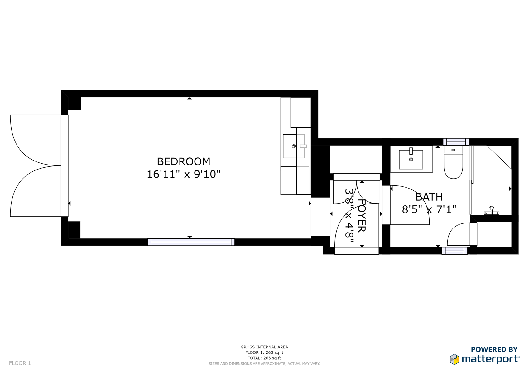 Floor Plan for Delgado E: Just one block from Canyon Road! 